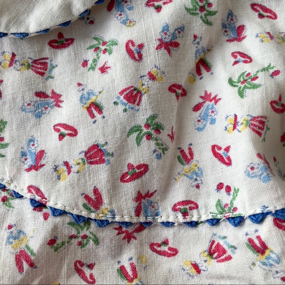 Vintage 40s Novelty Print Peter Pan Collar Dress - Picture 6 of 7